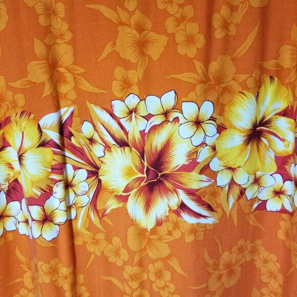 Kennington LTD Orange Hawaiian Button Up Shirt Mens Size XL Aloha Tropical - Picture 5 of 7